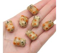 XHYXWN 10 Pezzi di Perline distanziatrici in Ceramica dipinte a Mano, Perline in Porcellana con Stampa Animalier, per Creare Gioielli Fai da Te con Perline, Braccialetti, collane e ciondoli