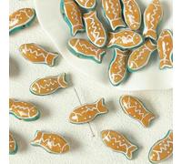 XHYXWN 10 Pezzi di Perline in Ceramica a Forma di Animale dei Cartoni Animati, Perline sciolte in Ceramica dipinte a Mano, per la creazione di Gioielli Fai da Te, bracciali e collane