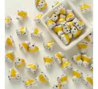 XHYXWN 10 Pezzi di Perline sfuse in Ceramica Smaltata Fatte a Mano da 14 mm, Perline in Ceramica a Forma di Animale, per Braccialetti di Perline Fai da Te, collane, Accessori per Portachiavi