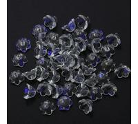 XHYXWN 100 Pezzi 12x7,5 mm Perline di Vetro a Forma di Fiore,Perline distanziatrici in Vetro a Forma di Fiore a Forma di Campana Colorate Trasparenti per Braccialetti Fatti a Mano,Gioielli Fai da Te
