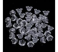 XHYXWN 100 Pezzi 12x7,5 mm Perline di Vetro a Forma di Fiore,Perline distanziatrici in Vetro a Forma di Fiore a Forma di Campana Colorate Trasparenti per Braccialetti Fatti a Mano,Gioielli Fai da Te