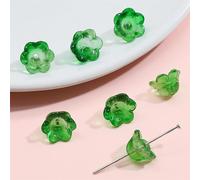 XHYXWN 100 Pezzi 12x7 mm Perline di Vetro a Forma di Fiore, Perline Colorate a Forma di Fiore sfumato per la creazione di Gioielli Fai da Te, Braccialetti, collane, Orecchini, Accessori Decorativi