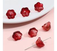 XHYXWN 100 Pezzi 12x7 mm Perline di Vetro a Forma di Fiore, Perline Colorate a Forma di Fiore sfumato per la creazione di Gioielli Fai da Te, Braccialetti, collane, Orecchini, Accessori Decorativi