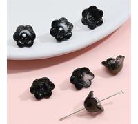 XHYXWN 100 Pezzi 12x7 mm Perline di Vetro a Forma di Fiore, Perline Colorate a Forma di Fiore sfumato per la creazione di Gioielli Fai da Te, Braccialetti, collane, Orecchini, Accessori Decorativi