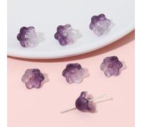 XHYXWN 100 Pezzi 12x7 mm Perline di Vetro a Forma di Fiore, Perline Colorate a Forma di Fiore sfumato per la creazione di Gioielli Fai da Te, Braccialetti, collane, Orecchini, Accessori Decorativi