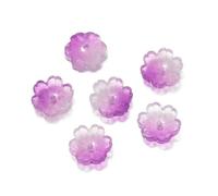 XHYXWN 100 Pezzi 13x14 mm Perline di Vetro a Forma di Fiore, Perline distanziatrici Colorate a Forma di Fiore con Fori, per infilare, bracciali, collane, Portachiavi, Artigianato Fai da Te