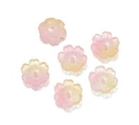 XHYXWN 100 Pezzi 13x14 mm Perline di Vetro a Forma di Fiore, Perline distanziatrici Colorate a Forma di Fiore con Fori, per infilare, bracciali, collane, Portachiavi, Artigianato Fai da Te