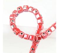 XHYXWN 100 Pezzi di Perline di Ceramica quadrate da 8/10 mm,Perline di Ceramica sciolte a Forma di Occhio del Diavolo,per collane di Perline Fatte a Mano Fai da Te,Orecchini e creazione di Gioielli