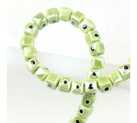 XHYXWN 100 Pezzi di Perline di Ceramica quadrate da 8/10 mm,Perline di Ceramica sciolte a Forma di Occhio del Diavolo,per collane di Perline Fatte a Mano Fai da Te,Orecchini e creazione di Gioielli