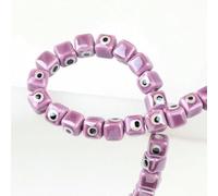 XHYXWN 100 Pezzi di Perline di Ceramica quadrate da 8/10 mm,Perline di Ceramica sciolte a Forma di Occhio del Diavolo,per collane di Perline Fatte a Mano Fai da Te,Orecchini e creazione di Gioielli