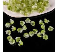 XHYXWN 100 Pezzi di Perline di Vetro a Forma di Fiore da 10 mm, Perline Colorate a Forma di Campana, per infilare, Accessori Fai da Te per bracciali, collane, Orecchini e Pendenti