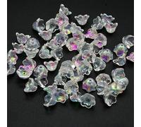 XHYXWN 100 Pezzi di Perline di Vetro a Forma di Fiore da 12 mm, Perline Colorate a Forma di Fiore con Fori, per Braccialetti Fai da Te Fatti a Mano, collane, forcine e Accessori per Capelli