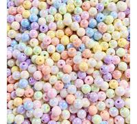 XHYXWN 100 Pezzi di Perline Rotonde Colorate da 8-12 mm con Fori, Perline distanziatrici in Acrilico, per infilare, Braccialetti Fatti a Mano, collane, Portachiavi Fai da Te