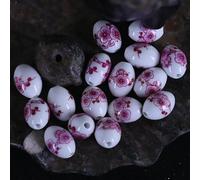 XHYXWN 20-100 Pezzi 10x14 mm Perline di Porcellana con Foro Grande, Perline sciolte in Ceramica con Stampa Floreale Colorata, per Braccialetti Intrecciati a Mano, collane Fai da Te, ciondoli