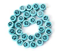 XHYXWN 20-100 Pezzi da 10 mm Perline Colorate a Forma di Smiley, Perline Piatte e Rotonde in Ceramica, per la creazione di Gioielli Fai da Te con ciondoli, collane e bracciali