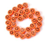 XHYXWN 20-100 Pezzi da 10 mm Perline Colorate a Forma di Smiley, Perline Piatte e Rotonde in Ceramica, per la creazione di Gioielli Fai da Te con ciondoli, collane e bracciali