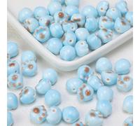 XHYXWN 20/30/50 Pezzi 11x12 mm Perline sfuse in Ceramica Smaltata Colorata, Perline in Porcellana Fatte a Mano, per Braccialetti di Perline Fai da Te, collane, Portachiavi