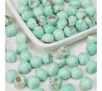 XHYXWN 20/30/50 Pezzi 11x12 mm Perline sfuse in Ceramica Smaltata Colorata, Perline in Porcellana Fatte a Mano, per Braccialetti di Perline Fai da Te, collane, Portachiavi