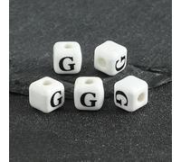 XHYXWN 20/30/50 Pezzi di Perline con Lettere da 8 mm,Perline distanziatrici quadrate in Ceramica con Lettere,per la creazione di Gioielli Fai da Te,Braccialetti,collane,Portachiavi Fatti a Mano