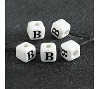 XHYXWN 20/30/50 Pezzi di Perline con Lettere da 8 mm,Perline distanziatrici quadrate in Ceramica con Lettere,per la creazione di Gioielli Fai da Te,Braccialetti,collane,Portachiavi Fatti a Mano