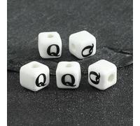 XHYXWN 20/30/50 Pezzi di Perline con Lettere da 8 mm,Perline distanziatrici quadrate in Ceramica con Lettere,per la creazione di Gioielli Fai da Te,Braccialetti,collane,Portachiavi Fatti a Mano