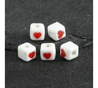 XHYXWN 20/30/50 Pezzi di Perline con Lettere da 8 mm,Perline distanziatrici quadrate in Ceramica con Lettere,per la creazione di Gioielli Fai da Te,Braccialetti,collane,Portachiavi Fatti a Mano