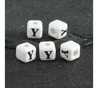 XHYXWN 20/30/50 Pezzi di Perline con Lettere da 8 mm,Perline distanziatrici quadrate in Ceramica con Lettere,per la creazione di Gioielli Fai da Te,Braccialetti,collane,Portachiavi Fatti a Mano