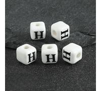 XHYXWN 20/30/50 Pezzi di Perline con Lettere da 8 mm,Perline distanziatrici quadrate in Ceramica con Lettere,per la creazione di Gioielli Fai da Te,Braccialetti,collane,Portachiavi Fatti a Mano
