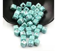 XHYXWN 20 Pezzi di Perline di Porcellana quadrate Colorate da 8/10 mm, Perline distanziatrici in Ceramica Smaltata a Forma di Occhio di Diavolo, per Realizzare Braccialetti, collane e Orecchini