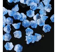 XHYXWN 200 Pezzi di Perline di Vetro a Forma di Fiore da 12 mm, Perline distanziatrici Trasparenti a Forma di Fiore con Fori, per Braccialetti Fatti a Mano, collane, Orecchini Fai da Te