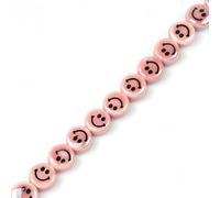 XHYXWN 30/50/100 Pezzi Perline di Porcellana da 10 mm a Forma di Faccina Sorridente, Perline di Ceramica Colorate a Forma di Faccina Sorridente, per Accessori Fai da Te per Gioielli con ciondoli