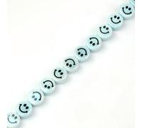XHYXWN 30/50/100 Pezzi Perline di Porcellana da 10 mm a Forma di Faccina Sorridente, Perline di Ceramica Colorate a Forma di Faccina Sorridente, per Accessori Fai da Te per Gioielli con ciondoli