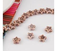 XHYXWN 30 Pezzi 14x15 mm Perline Colorate a Forma di Faccina Sorridente, Perline distanziatrici in Ceramica a Forma di Stella con Foro Dritto, per Braccialetti, collane e Orecchini Fai da Te Fatti