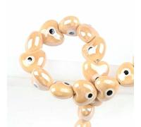 XHYXWN 30 Pezzi di Perline di Ceramica sfuse a Forma di Cuore con Occhio di Diavolo da 13/15 mm, Perline distanziatrici in Ceramica Smaltata Colorata, per Orecchini, collane e Braccialetti Fai da Te