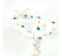 XHYXWN 30 Pezzi di Perline di Ceramica sfuse a Forma di Cuore con Occhio di Diavolo da 13/15 mm, Perline distanziatrici in Ceramica Smaltata Colorata, per Orecchini, collane e Braccialetti Fai da Te