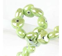 XHYXWN 30 Pezzi di Perline di Ceramica sfuse a Forma di Cuore con Occhio di Diavolo da 13/15 mm, Perline distanziatrici in Ceramica Smaltata Colorata, per Orecchini, collane e Braccialetti Fai da Te