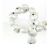 XHYXWN 30 Pezzi di Perline di Ceramica sfuse a Forma di Cuore con Occhio di Diavolo da 13/15 mm, Perline distanziatrici in Ceramica Smaltata Colorata, per Orecchini, collane e Braccialetti Fai da Te
