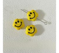 XHYXWN 30 Pezzi di Perline in Porcellana a Forma di Faccina Sorridente Gialla da 15 mm,Perline in Ceramica a Forma di Faccina Sorridente,a Forma di Fiore/Cuore,per Braccialetti,collane,Portachiavi