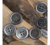 XHYXWN 50 Pezzi 11,5-20 mm Bottoni in Conchiglia Naturale, Bottoni da Cucito Artigianali Rotondi a 4 Fori con Bordo Sottile, Marrone, Grigio-Blu, per Abiti, Camicie, Cardigan, Maglioni