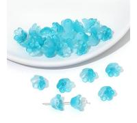 XHYXWN 50 Pezzi 12x7 mm Perline distanziatrici in Vetro sfumato colorato, Perline in Vetro a Forma di Fiore, per Braccialetti Fatti a Mano, collane, Orecchini, Accessori per Capelli Fai da Te