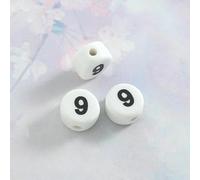 XHYXWN 50 Pezzi di Perline con Lettere digitali da 10 mm, Perline di Ceramica Piatte e Rotonde, per Braccialetti, collane e Portachiavi Fai da Te con Perline