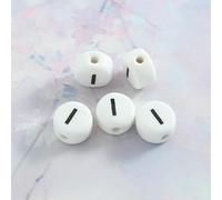XHYXWN 50 Pezzi di Perline con Lettere digitali da 10 mm, Perline di Ceramica Piatte e Rotonde, per Braccialetti, collane e Portachiavi Fai da Te con Perline