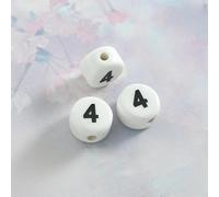 XHYXWN 50 Pezzi di Perline con Lettere digitali da 10 mm, Perline di Ceramica Piatte e Rotonde, per Braccialetti, collane e Portachiavi Fai da Te con Perline