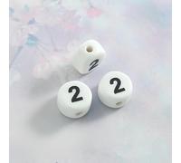 XHYXWN 50 Pezzi di Perline con Lettere digitali da 10 mm, Perline di Ceramica Piatte e Rotonde, per Braccialetti, collane e Portachiavi Fai da Te con Perline