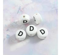 XHYXWN 50 Pezzi di Perline con Lettere digitali da 10 mm, Perline di Ceramica Piatte e Rotonde, per Braccialetti, collane e Portachiavi Fai da Te con Perline
