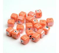 XHYXWN 50 Pezzi di Perline in Ceramica Anti-malocchio da 8/10 mm, Perline distanziatrici in Ceramica Smaltata Colorata, per Realizzare Braccialetti, collane e Orecchini con Perline Fatti a Mano