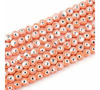 XHYXWN 50 Pezzi di Perline sfuse in Ceramica Devil Eye da 8/10 mm, Perline Rotonde in Ceramica Smaltata Colorate, per Braccialetti, collane, Orecchini e creazione di Gioielli Fai da Te Fatti a Mano