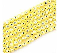XHYXWN 50 Pezzi di Perline sfuse in Ceramica Devil Eye da 8/10 mm, Perline Rotonde in Ceramica Smaltata Colorate, per Braccialetti, collane, Orecchini e creazione di Gioielli Fai da Te Fatti a Mano