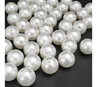 XHYXWN Perle finte Bianche da 3-25 mm, Perline sciolte con Fori, per Artigianato Fai da Te, Braccialetti Fatti a Mano, collane, Orecchini, Borse per Abbigliamento e Accessori Decorativi