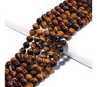 XHYXWN Perline di Pietra Occhio di Tigre Gialla Naturale da 4-12 mm, Perline di Cristallo Rotonde semipreziose per la creazione di Gioielli Fai da Te con Perline Fatte a Mano